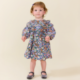 Baby Girls Everly Dress Set - True Blue Sketched Floral