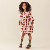 Girls Bea Dress - Multi Harvest Hearts