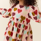 Girls Bea Dress - Multi Harvest Hearts