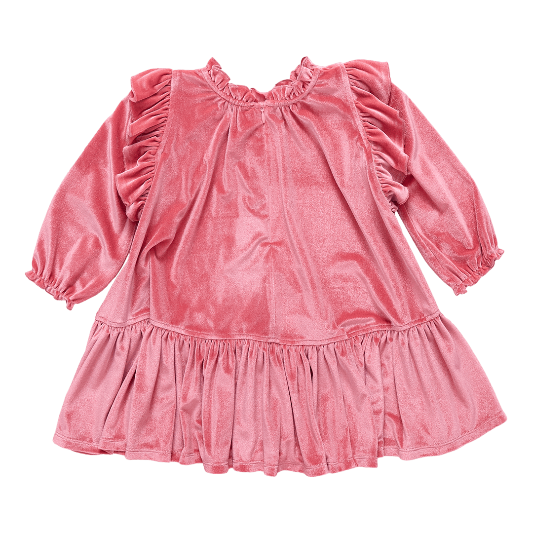 Girls Velour Harper Dress - Desert Rose | Pink Chicken