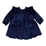 Girls Velour Harper Dress - Navy | Pink Chicken