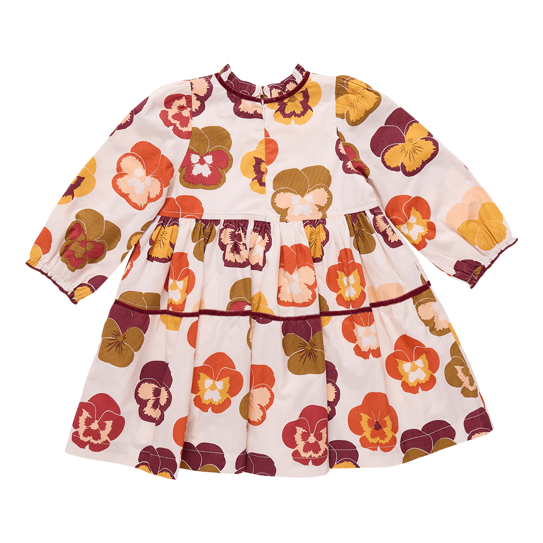 Girls Charlie Dress - Autumn Pansies | Pink Chicken