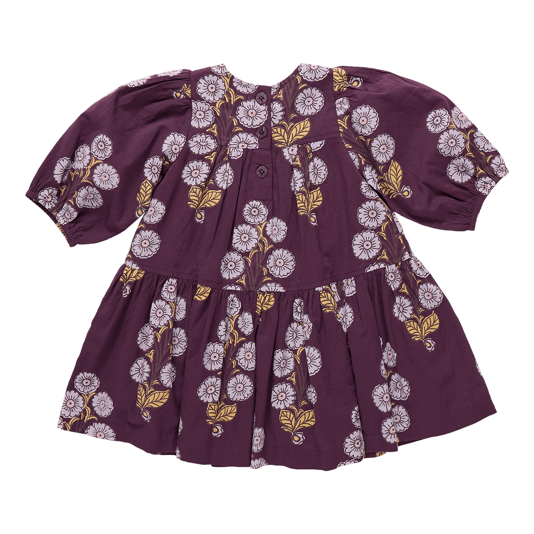 Girls Fiona Dress - Plum Buttercup Floral | Pink Chicken