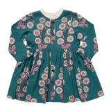 Girls Autumn Dress - Evergreen Buttercup Floral | Pink Chicken