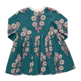 Girls Autumn Dress - Evergreen Buttercup Floral | Pink Chicken