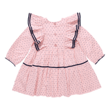 Girls Raphaela Dress - Strawberry Cream Polka Dot | Pink Chicken