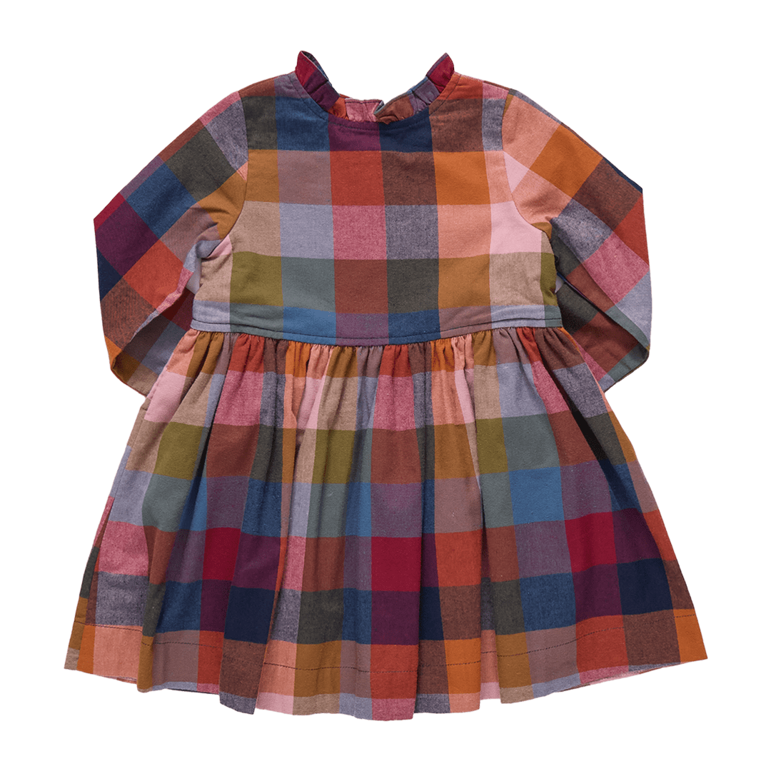 Girls Autumn Dress - Harvest Check | Pink Chicken