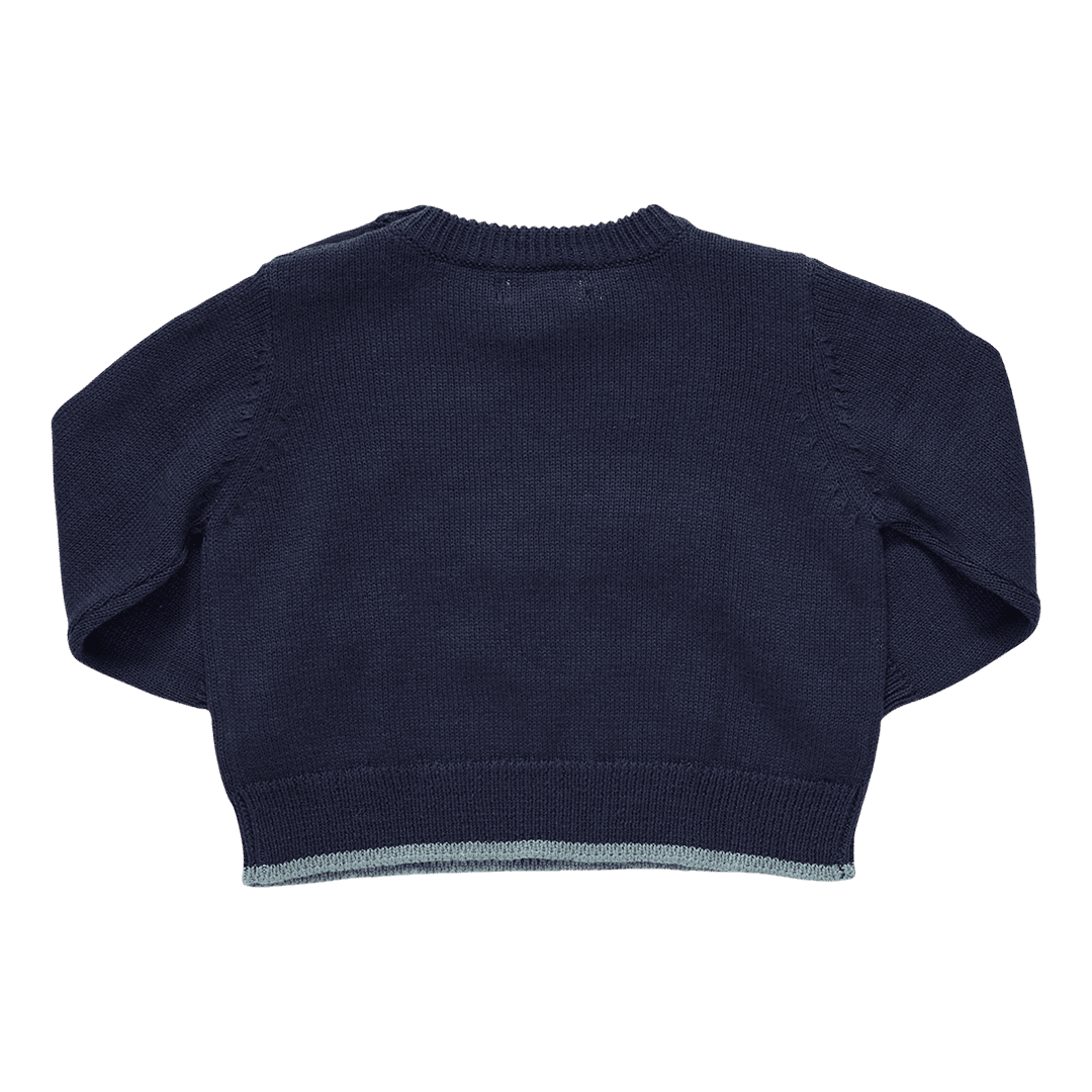 Baby Boys Oliver Sweater - Navy Mallard | Pink Chicken