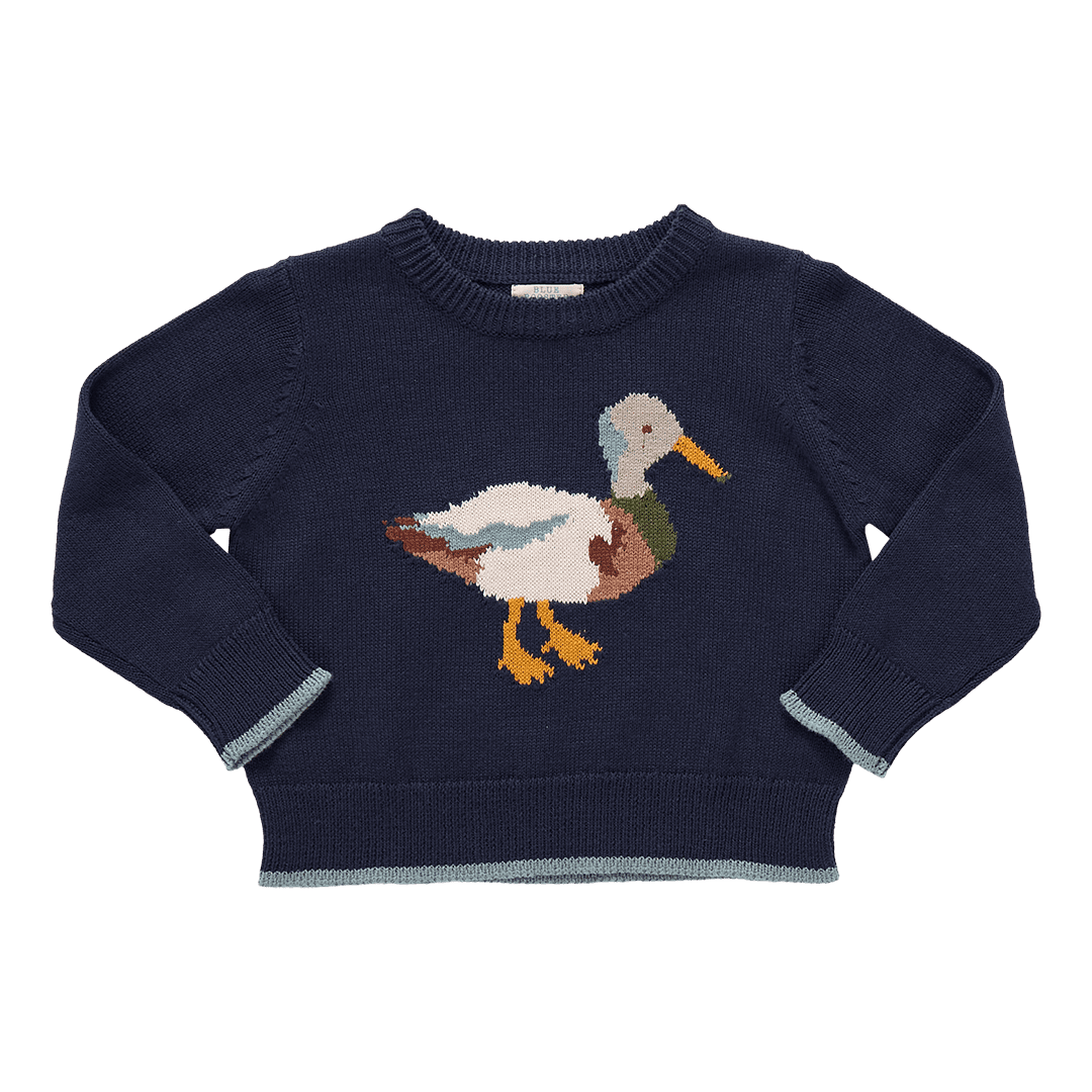 Boys Oliver Sweater - Navy Mallard | Pink Chicken