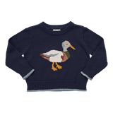 Boys Oliver Sweater - Navy Mallard | Pink Chicken