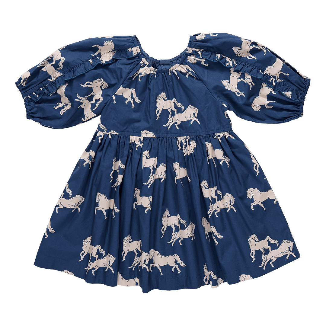 Girls Katya Dress - Wild Horses | Pink Chicken