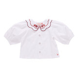 Girls Darcy Top - White Harvest Embroidery | Pink Chicken