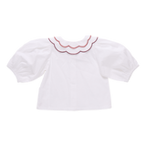 Girls Darcy Top - White Harvest Embroidery
