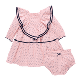 Baby Girls Raphaela Dress Set - Strawberry Cream Polka Dot | Pink Chicken