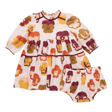 Baby Girls Charlie Dress Set - Autumn Pansies | Pink Chicken