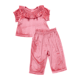 Baby Girls Velour Mara 2-Piece Set - Desert Rose | Pink Chicken