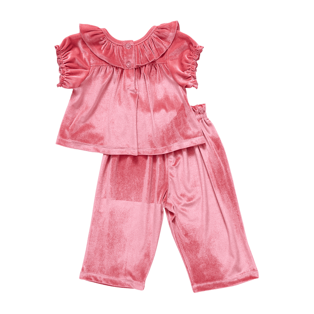 Baby Girls Velour Mara 2-Piece Set - Desert Rose | Pink Chicken