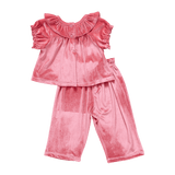 Baby Girls Velour Mara 2-Piece Set - Desert Rose | Pink Chicken