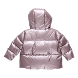 Girls Ruffle Pete Puffer - Vintage Rose Metallic | Pink Chicken