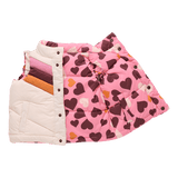 Girls Reversible Ruffle Ellis Vest - Cream Stripe | Pink Chicken