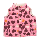 Girls Reversible Ruffle Ellis Vest - Cream Stripe