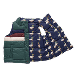 Kids Reversible Ellis Vest - Evergreen Stripe | Pink Chicken