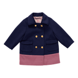 Girls Beck Peacoat - Navy | Pink Chicken