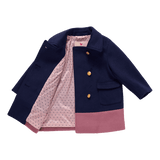 Girls Beck Peacoat - Navy | Pink Chicken