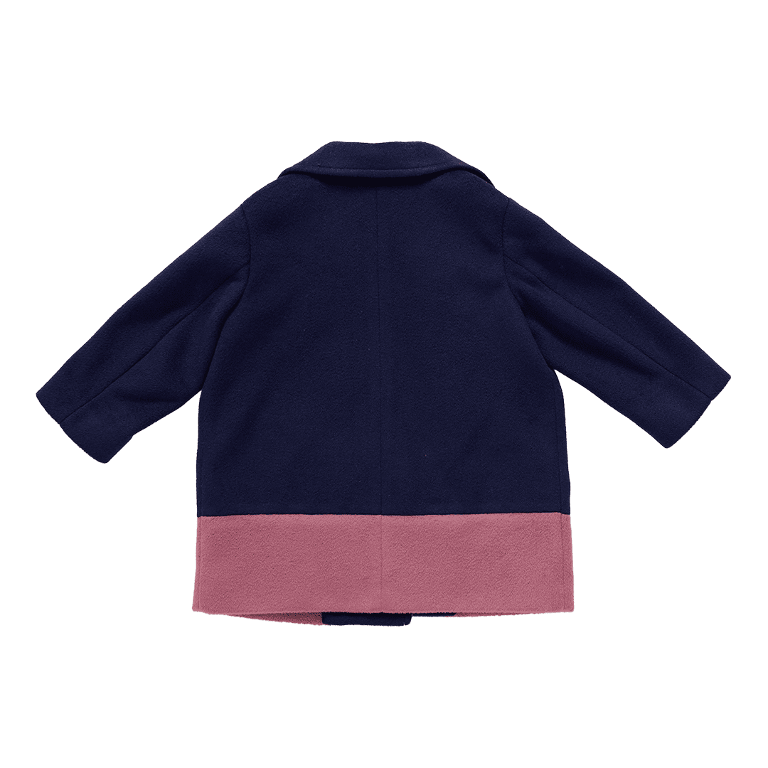Girls Beck Peacoat - Navy | Pink Chicken