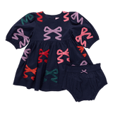 Baby Girls Brooke Dress Set - Multi Bow Applique | Pink Chicken