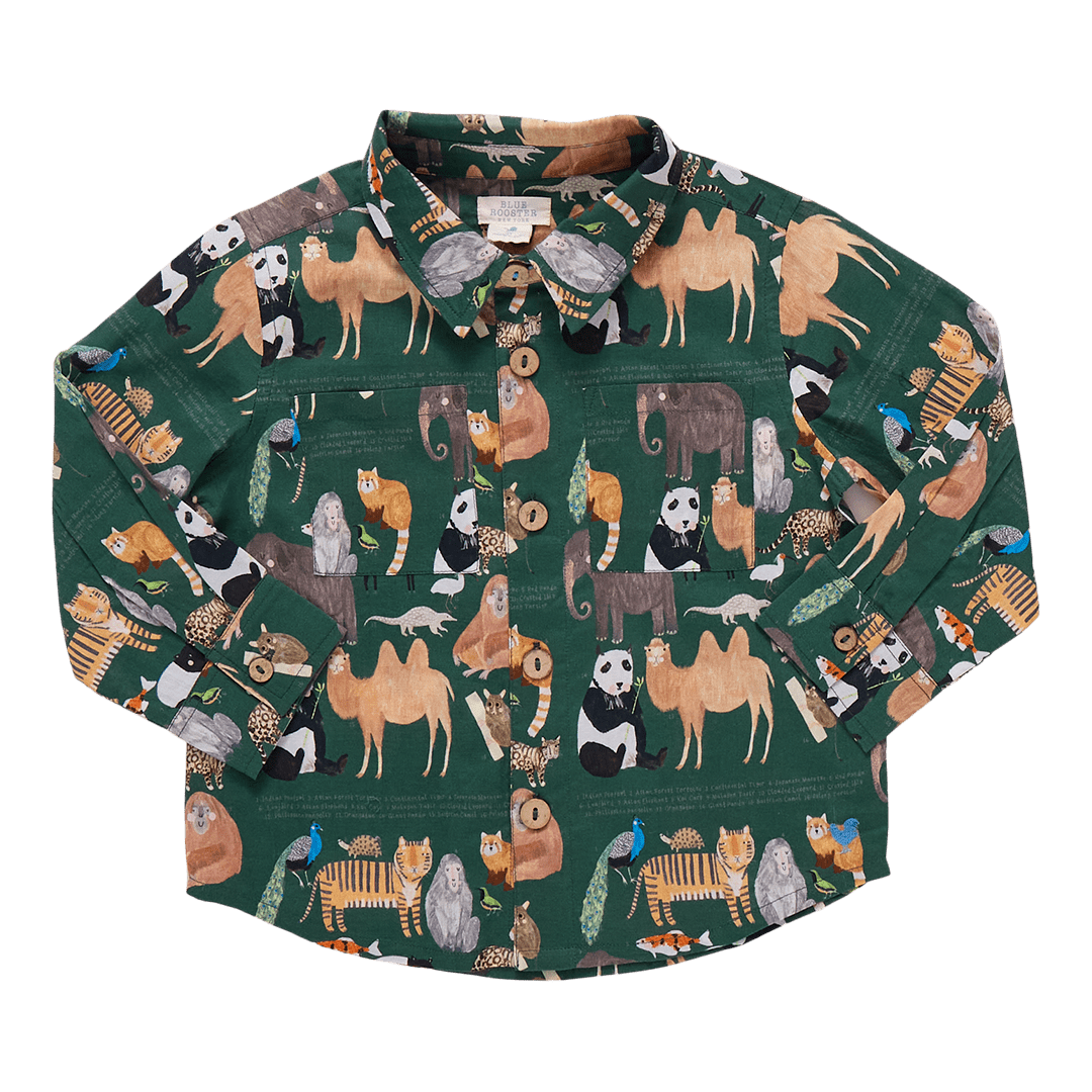 Boys Jack Shirt - Animals of Asia | Pink Chicken