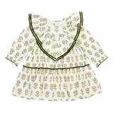 Girls Raphaela Dress - Olive Rose Floral | Pink Chicken