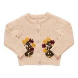 Girls Maude Sweater - Cream Flower Embroidery | Pink Chicken