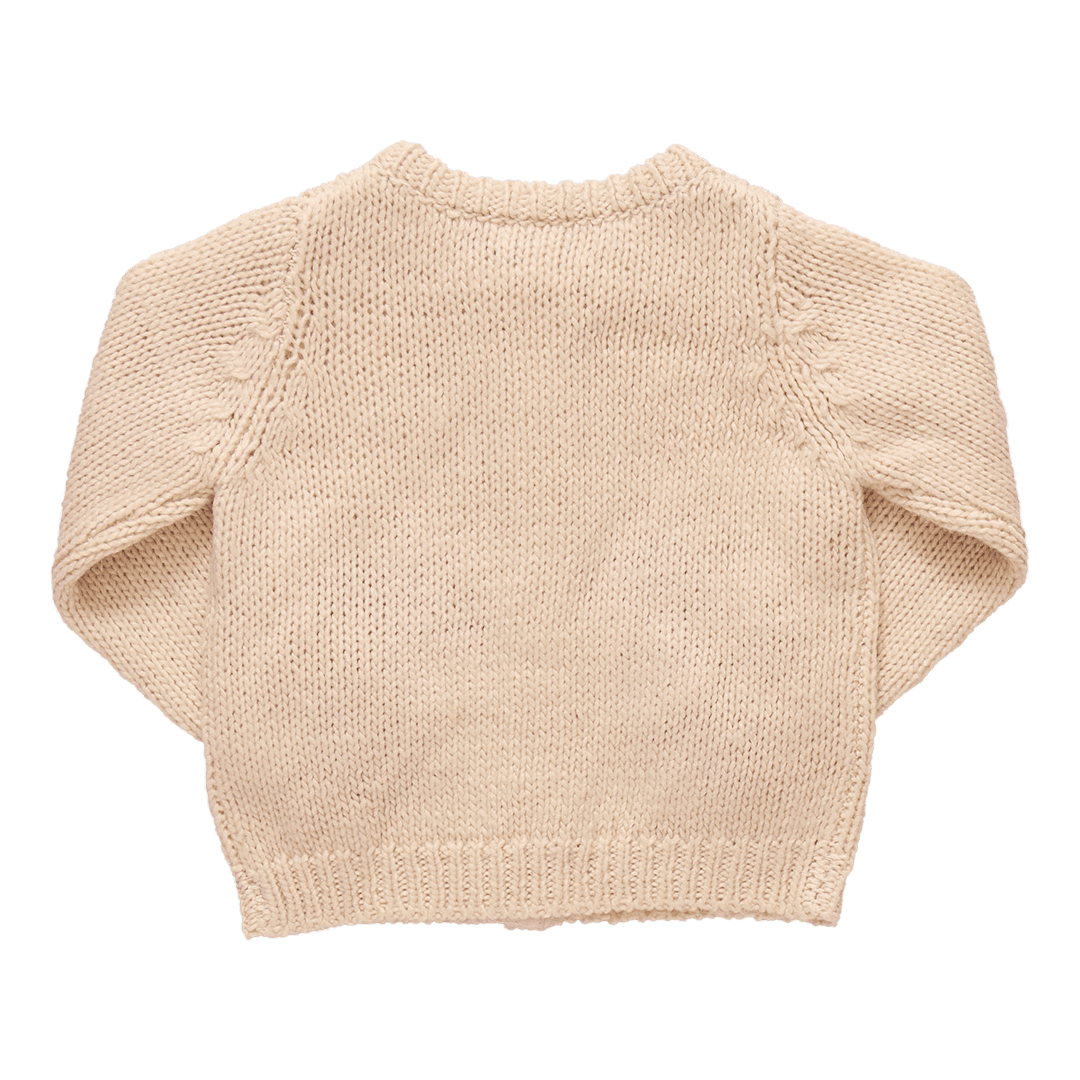 Girls Maude Sweater - Cream Flower Embroidery | Pink Chicken