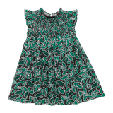 Girls Stevie Dress - Green Wax Floral