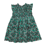 Girls Stevie Dress - Green Wax Floral