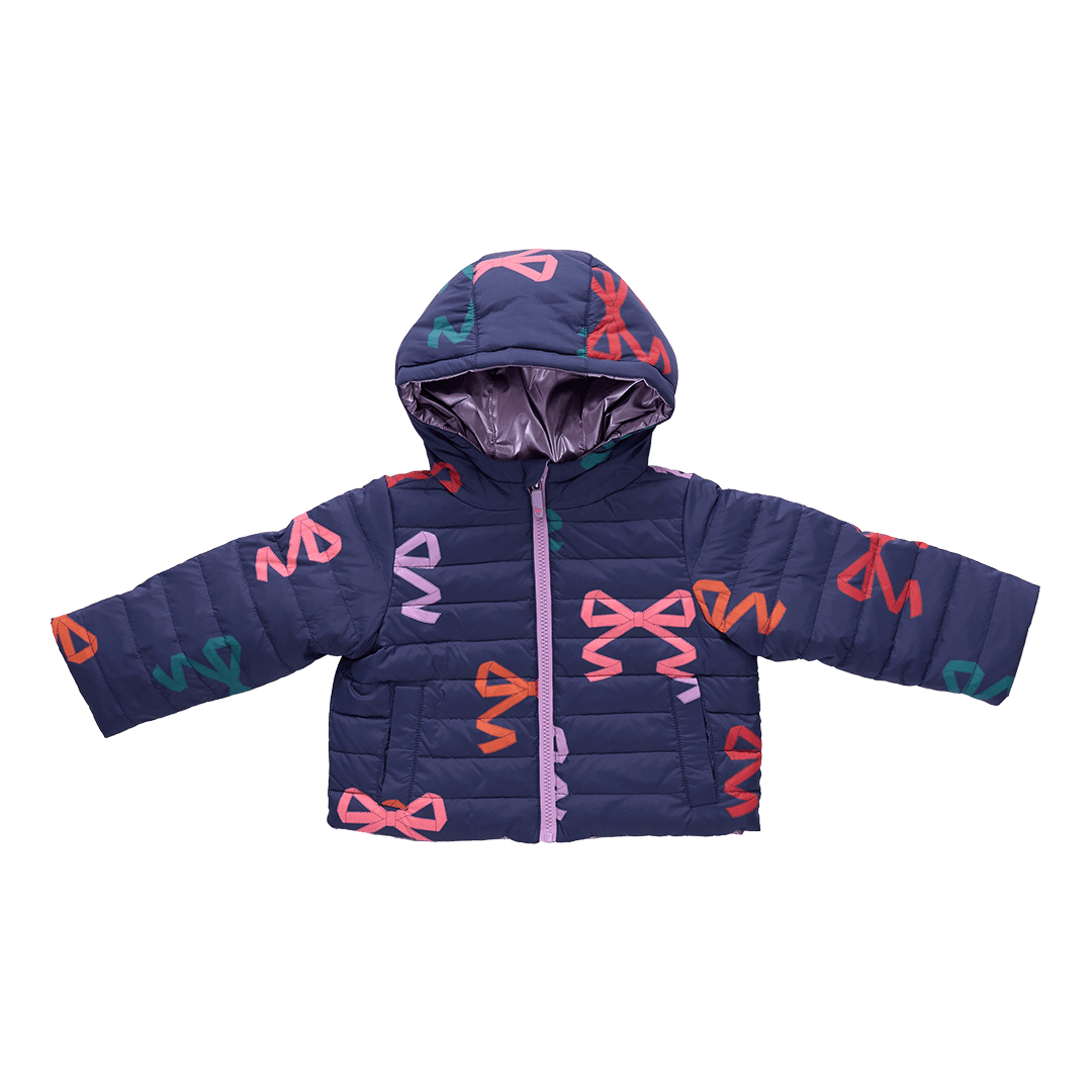 Girls Reversible Riley Jacket - Multi Bows | Pink Chicken