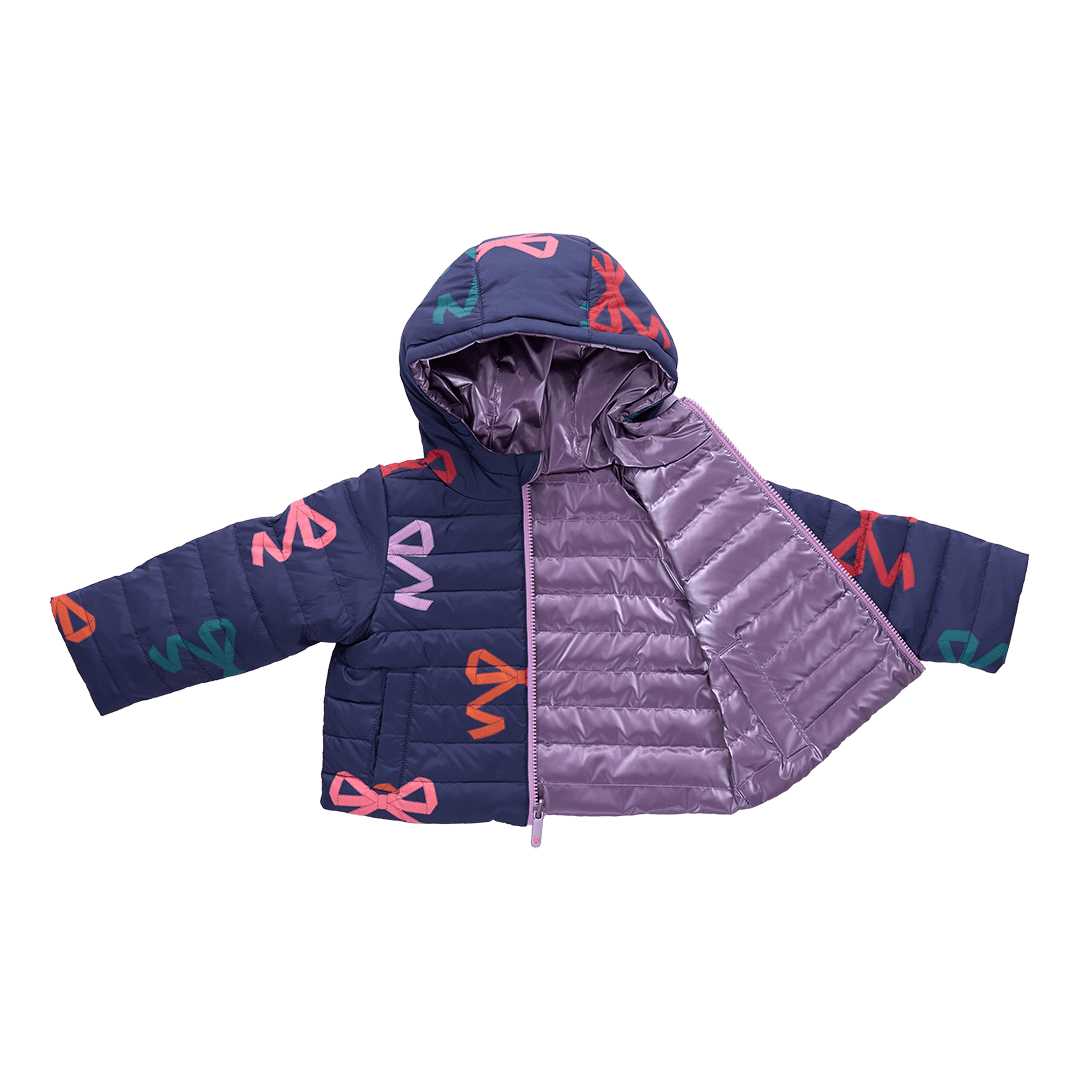 Girls Reversible Riley Jacket - Multi Bows | Pink Chicken
