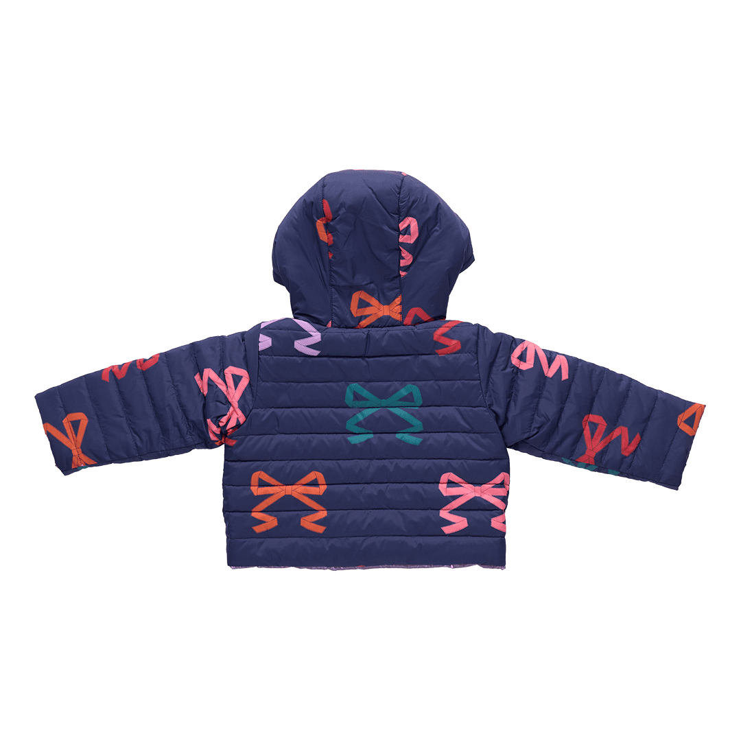 Girls Reversible Riley Jacket - Multi Bows | Pink Chicken