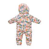 Baby Girls Ruffle Snowsuit - Watercolor Floral | Pink Chicken