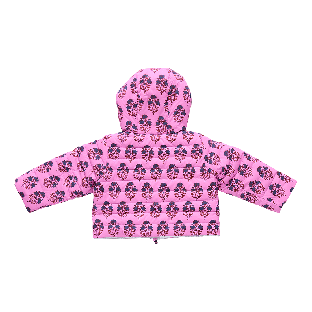Girls Reversible Riley Jacket - Pink Strawflower | Pink Chicken