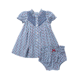 Baby Girls Lucia Dress Set - Light Blue Carnation