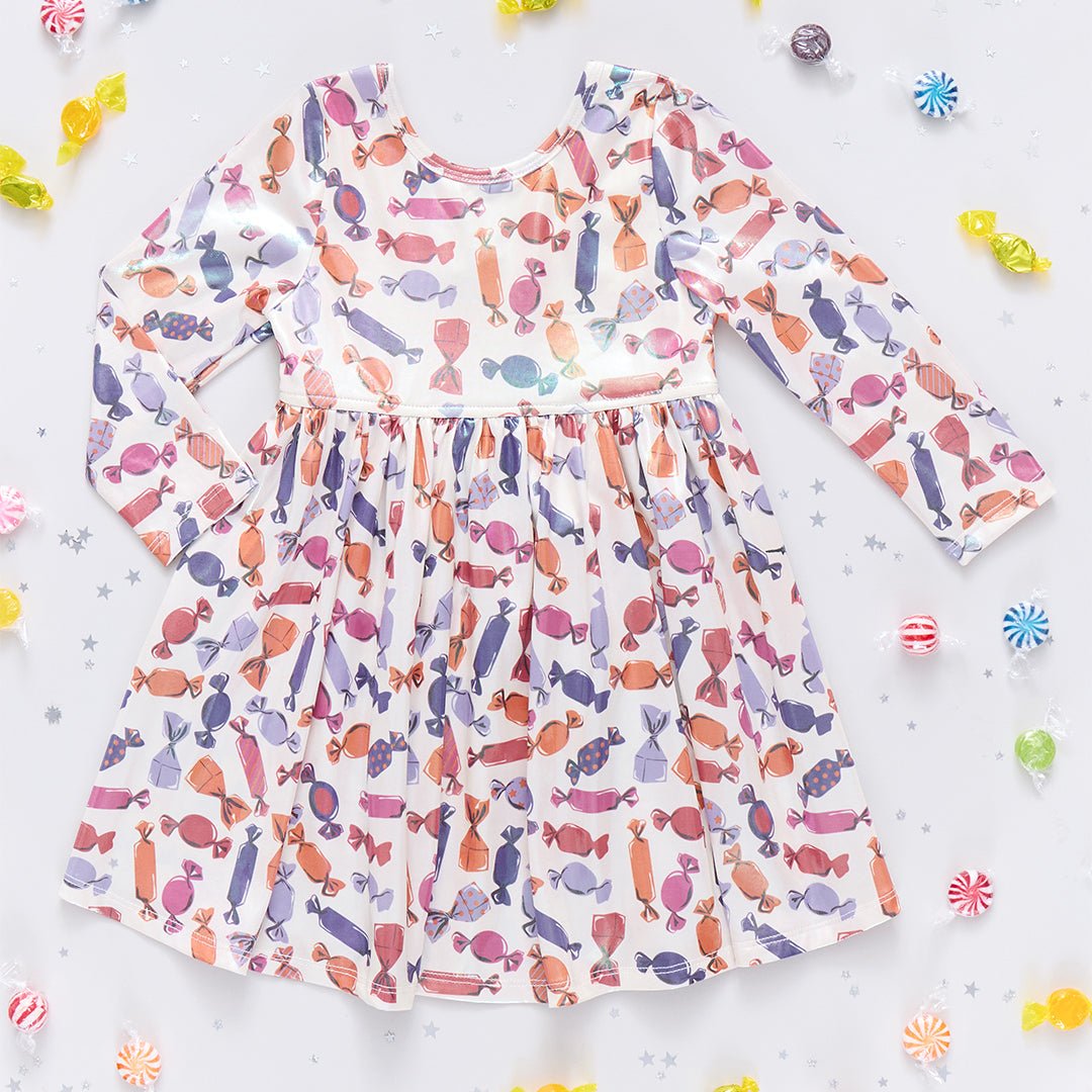 Girls Lame Steph Dress - Halloween Candy | Pink Chicken