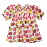Girls Puff Sleeve Stevie- Pink Delicious Apples