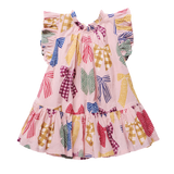 Girls Harper Dress - Patterned Bows