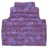 Girls Reversible Riley Vest - Purple Paisley Vines