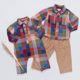 Boys Jack Shirt - Harvest Check | Pink Chicken