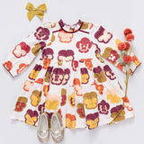 Girls Charlie Dress - Autumn Pansies | Pink Chicken