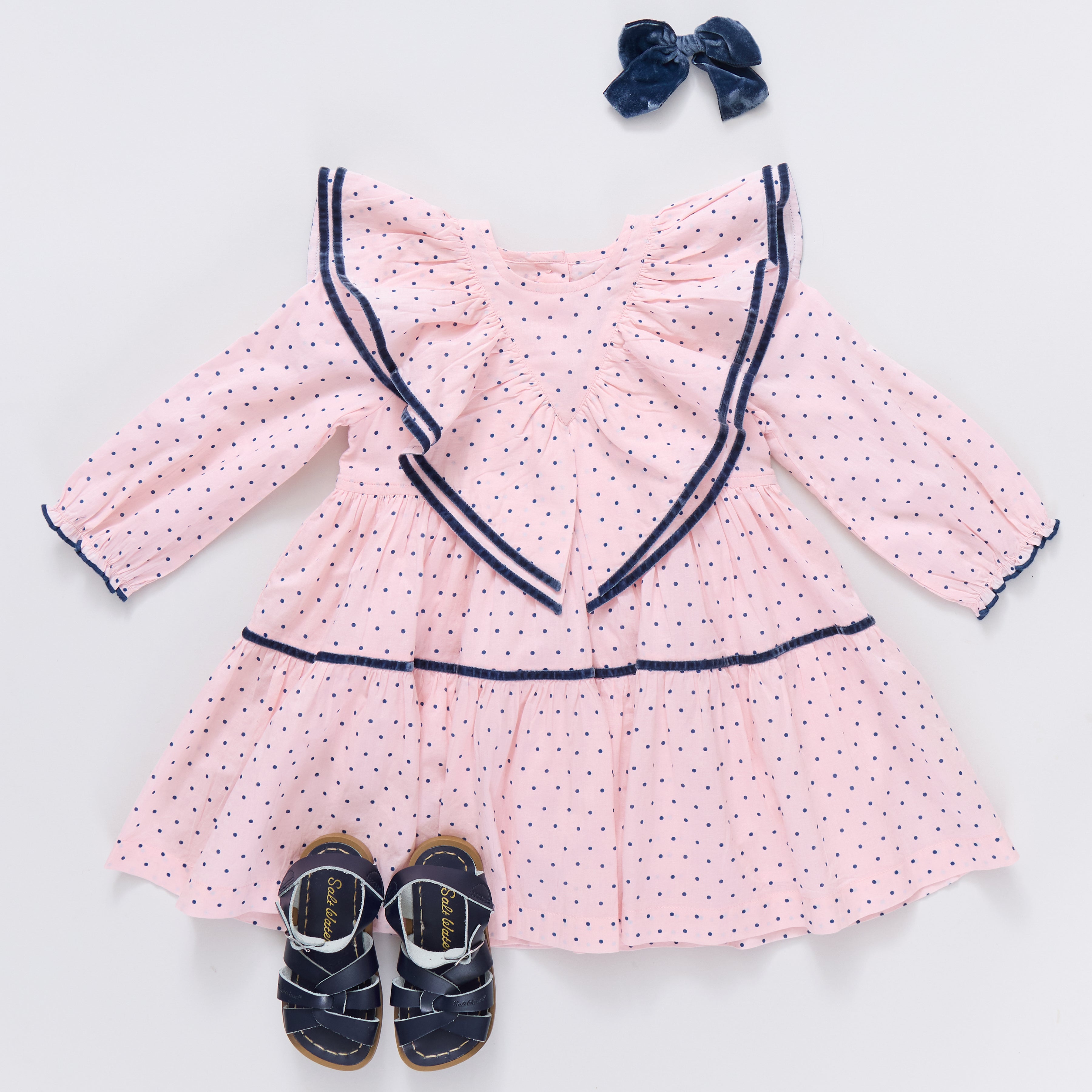Girls Raphaela Dress - Strawberry Cream Polka Dot | Pink Chicken