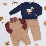 Boys Jackson Pant - Mallard Embroidery | Pink Chicken